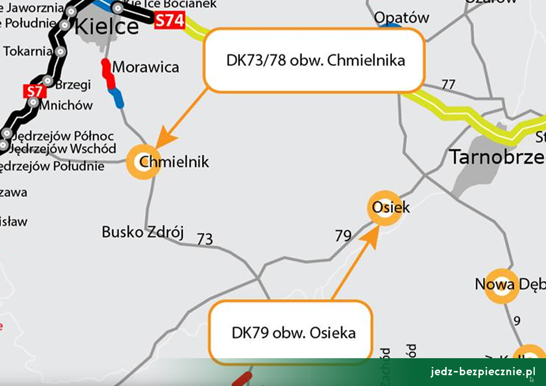 Polskie drogi - Plan budowy 100 obwodnic - Chmielnik i Osiek
